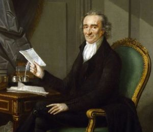 Paine holding his Common Sense pamphlet